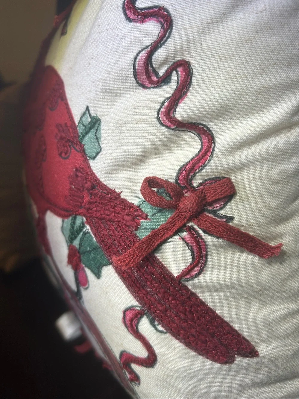 NWT St. Nicholas Square® Faux Linen Cardinal Decorative Throw Pillow
